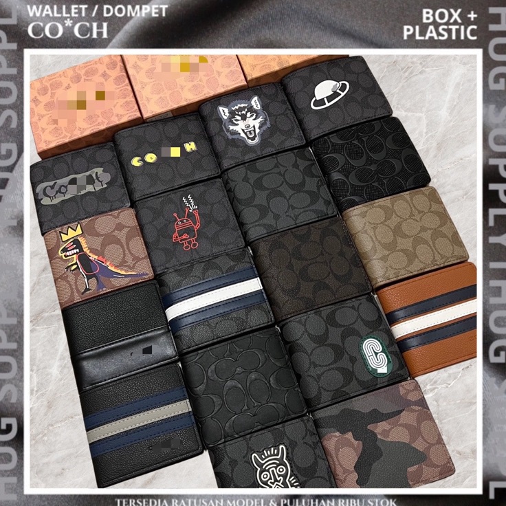 Disc Xtra COACH WALLET MENS DOMPET PENDEK PRIA WOLF CAMO ARMY EMBOSS PACMAN STRIPE DINO REXY GRAFFIT