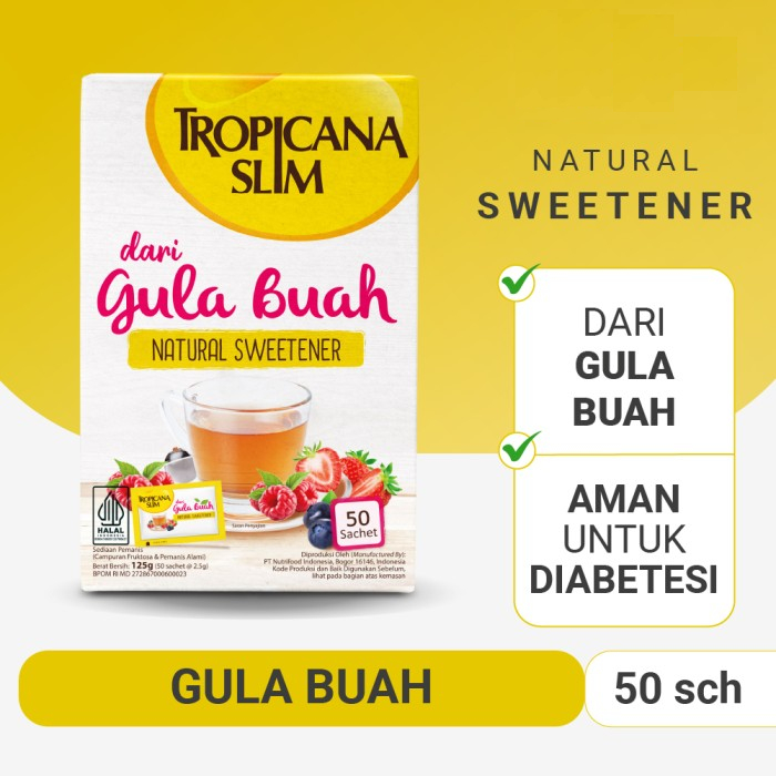 

Tropicana Slim Gula Buah 50's - Alami untuk Batasi Gula