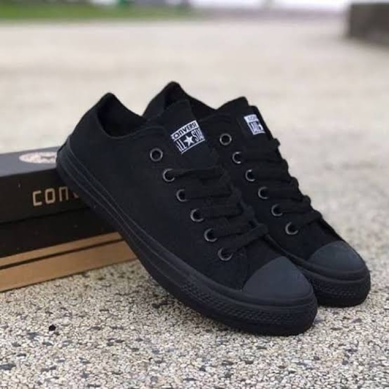 Sepatu Converse All Star Ori Full Black Second - Hitam 40