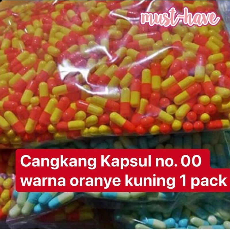 ✅New Cangkang Kapsul Capsul Kosong Oranye Kuning No. 00 1 Pack isi 1000 pcs⭐️⭐️⭐️⭐️⭐️