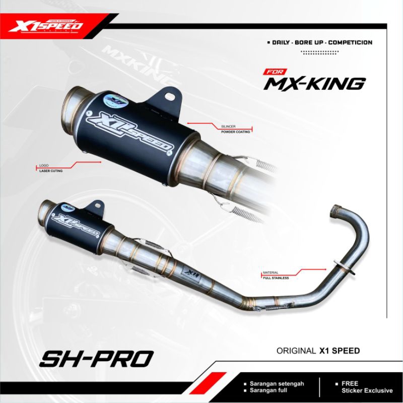 kenalpot Mx king by X1 Speed Racing new Produk