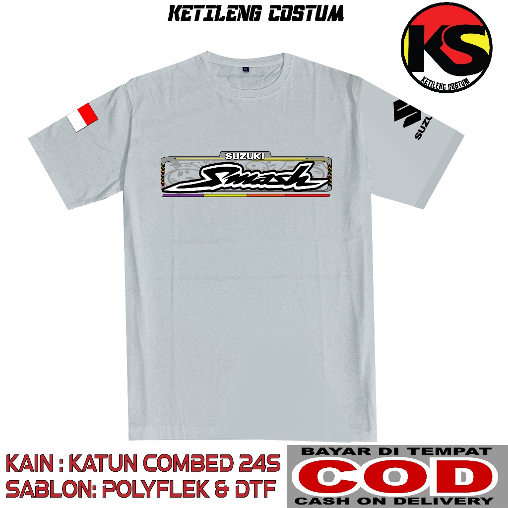 KAOS SUZUKI SMASH BAHAN COTTON COMBED 24S TEBAL BISA COD KAOS DISTRO KAOS KEREN