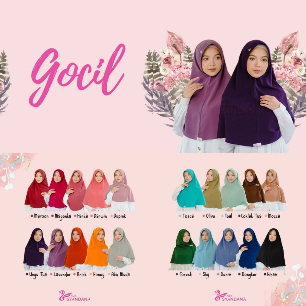 PRODUSEN Hijab Syandana GOCIL (Size S) - Kerudung Syandana - Khimar Syandana - Bergo Syandana