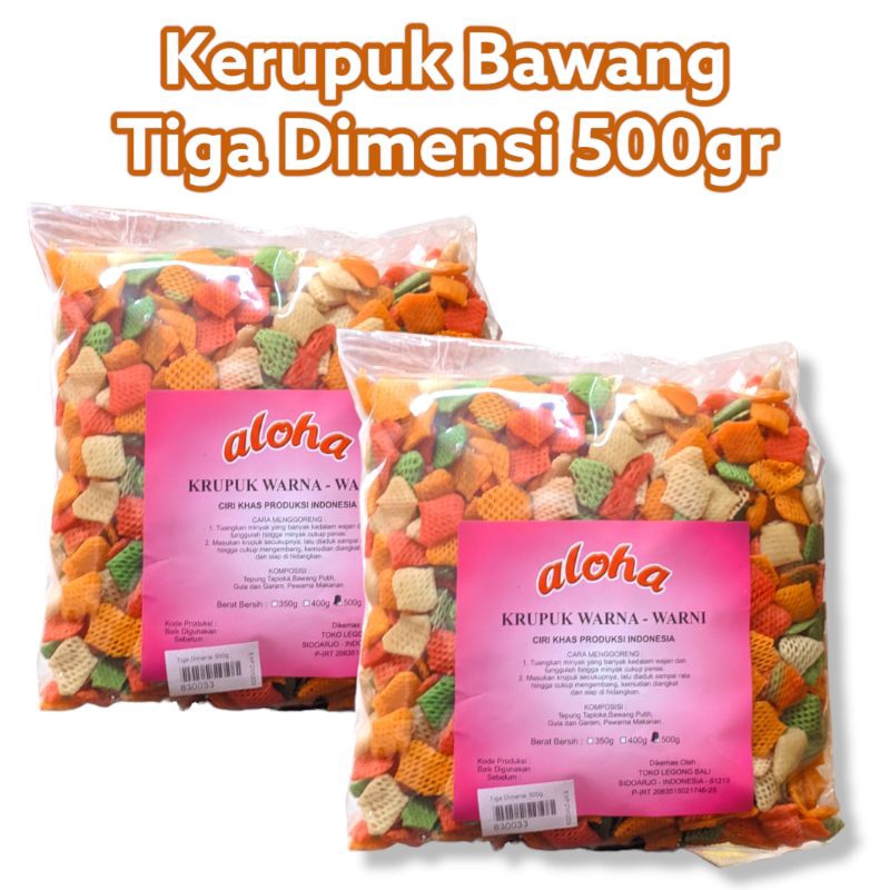 

KERUPUK BAWANG TARO TIGA DIMENSI WARNA 500gr