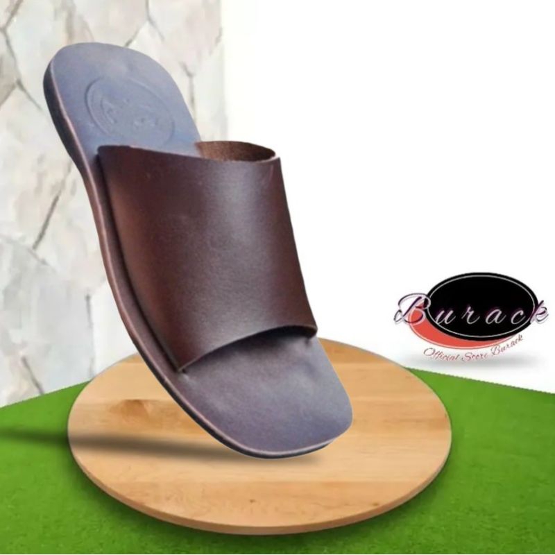 Sandal Slop pria Kulit Asli || Sandal Kulit || Sandal Slide Kulit