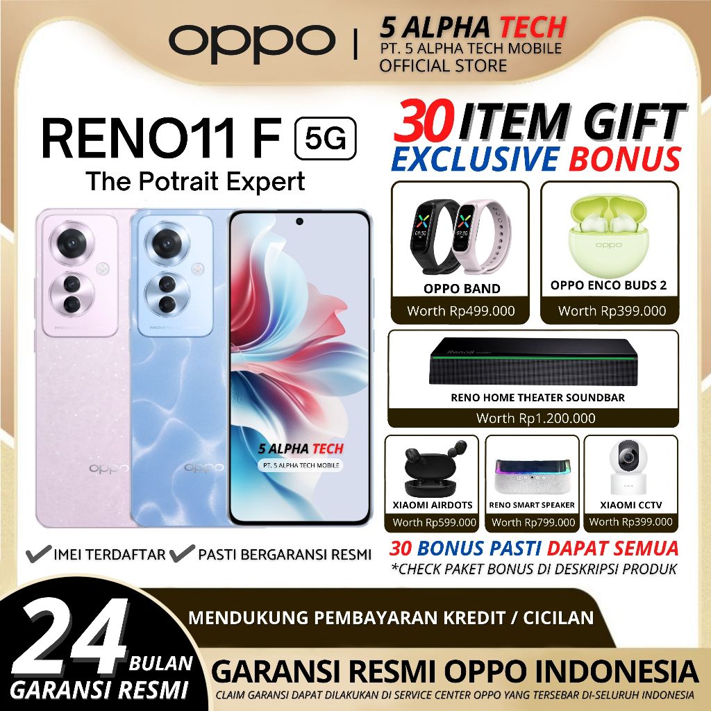 OPPO Reno 11F 5G NFC 8/256GB ( +8GB Extended RAM ) Garansi Resmi Oppo