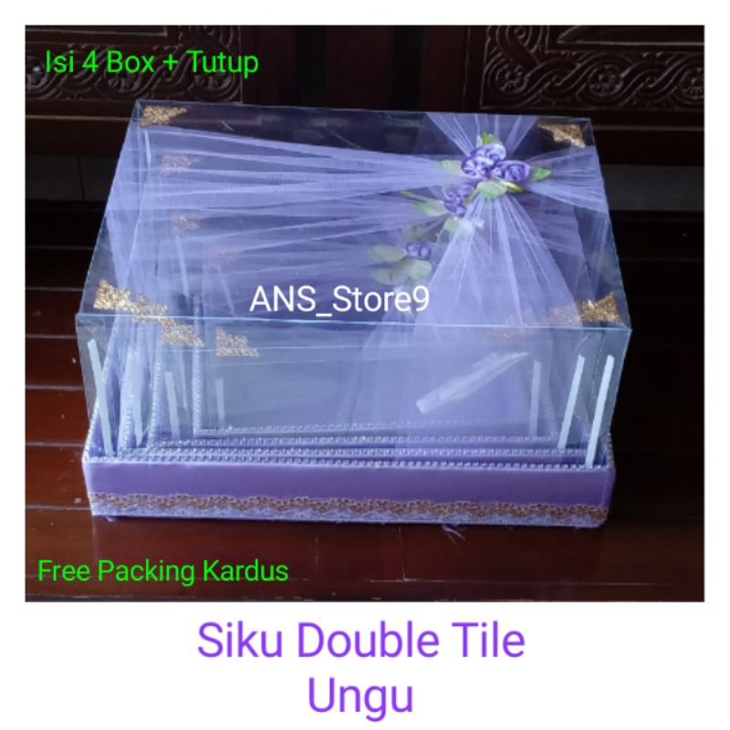

KOTAK HANTARAN BOX SESERAHAN PERNIKAHAN BAKI LAMARAN TUTUP MIKA ISI 4 KOTAK PROMO MURAH