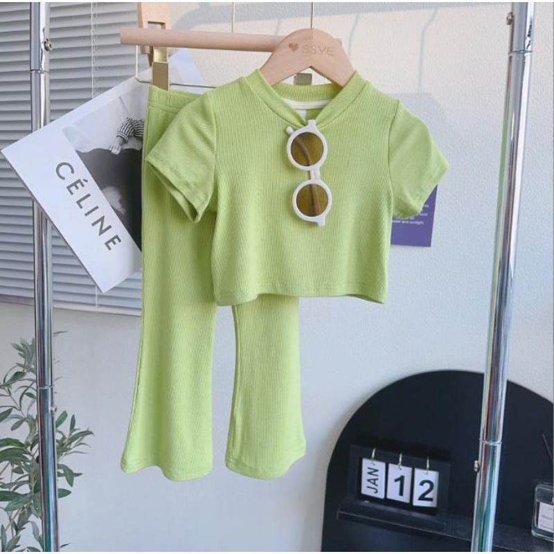 setelan celana retro style rib knit - setelan anak - setelan anak perempuan - retro style - cutbray