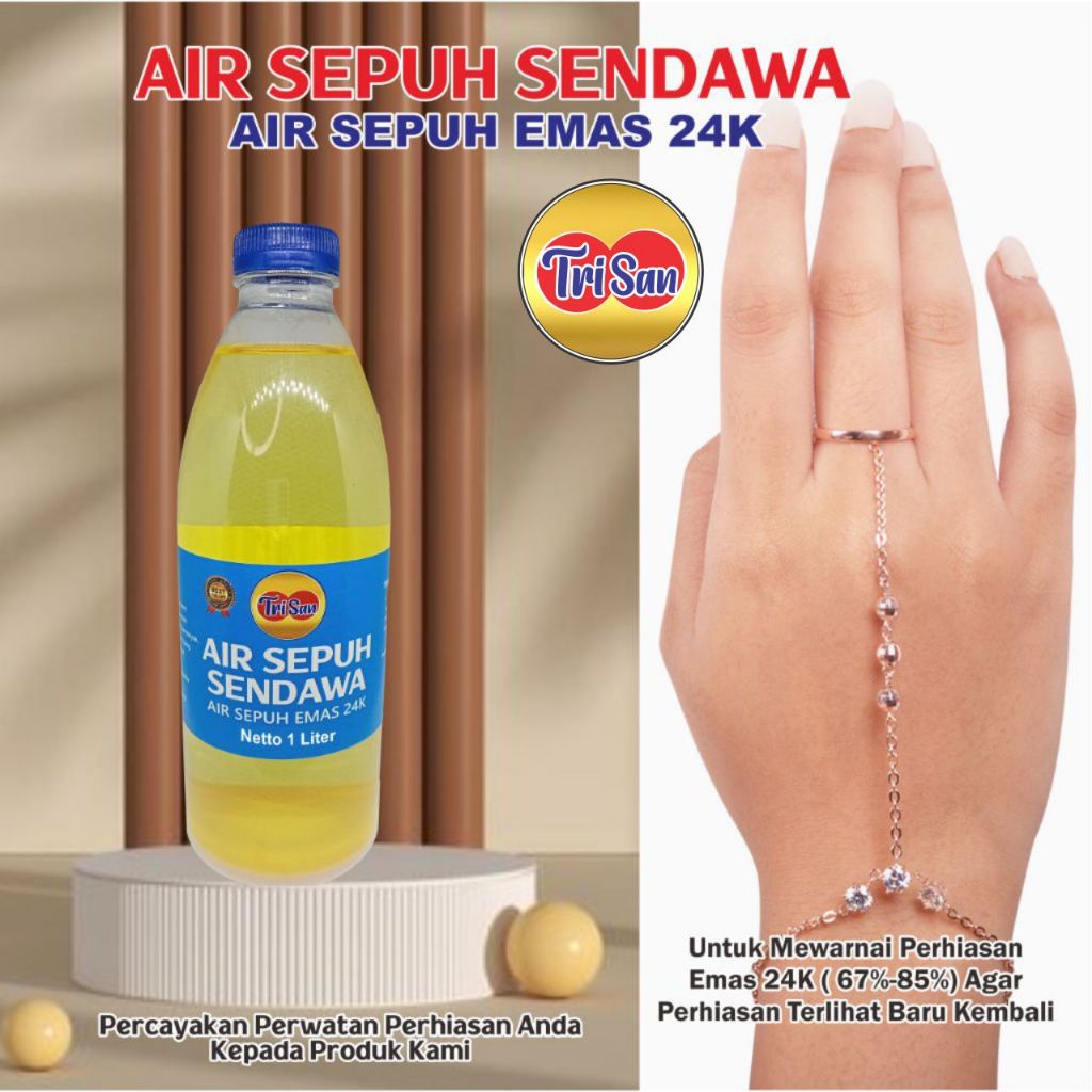 Trisan Air Sepuh Sendawa Penyepuh Pembersih  Perhiasan Emas Silver Perak