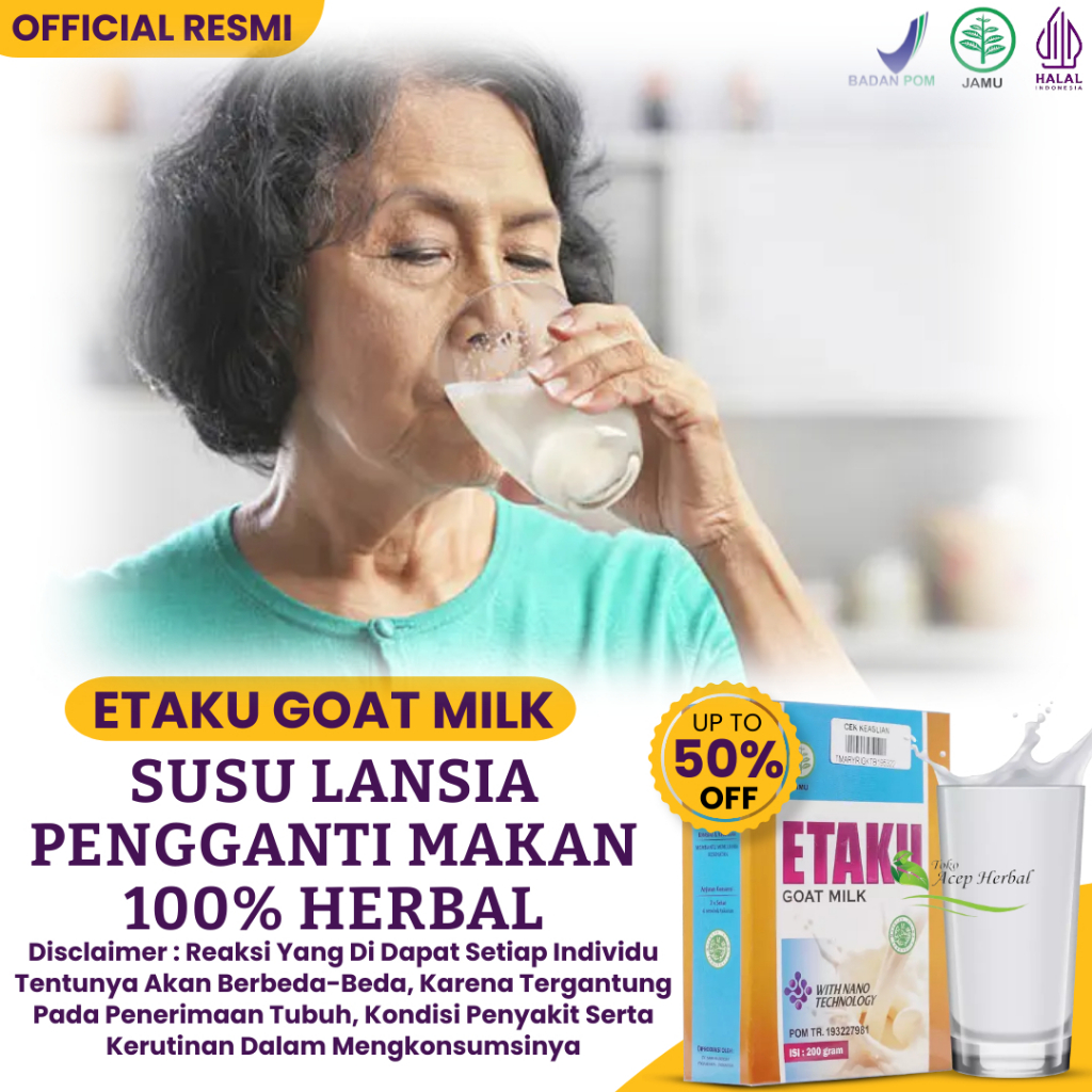 

ETAKU GOAT MILK 100% ASLI - Susu Lansia Pengganti Makanan - Obat Lansia Susah Makan, Nafsu Makan Kurang, Penambah Nafsu Makan dll