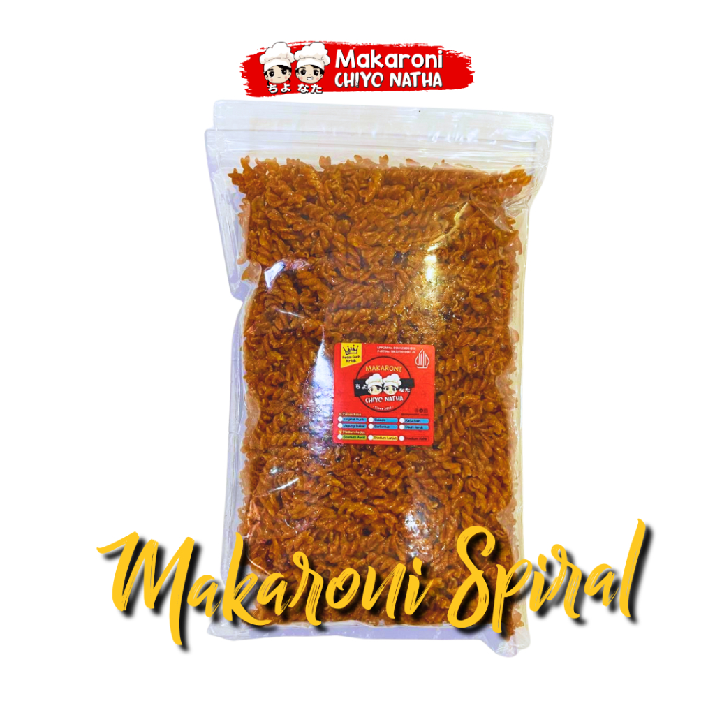 

Makaroni Spiral Kemasan Barengan (6 porsi) Chiyo Natha Pedas Kriuk