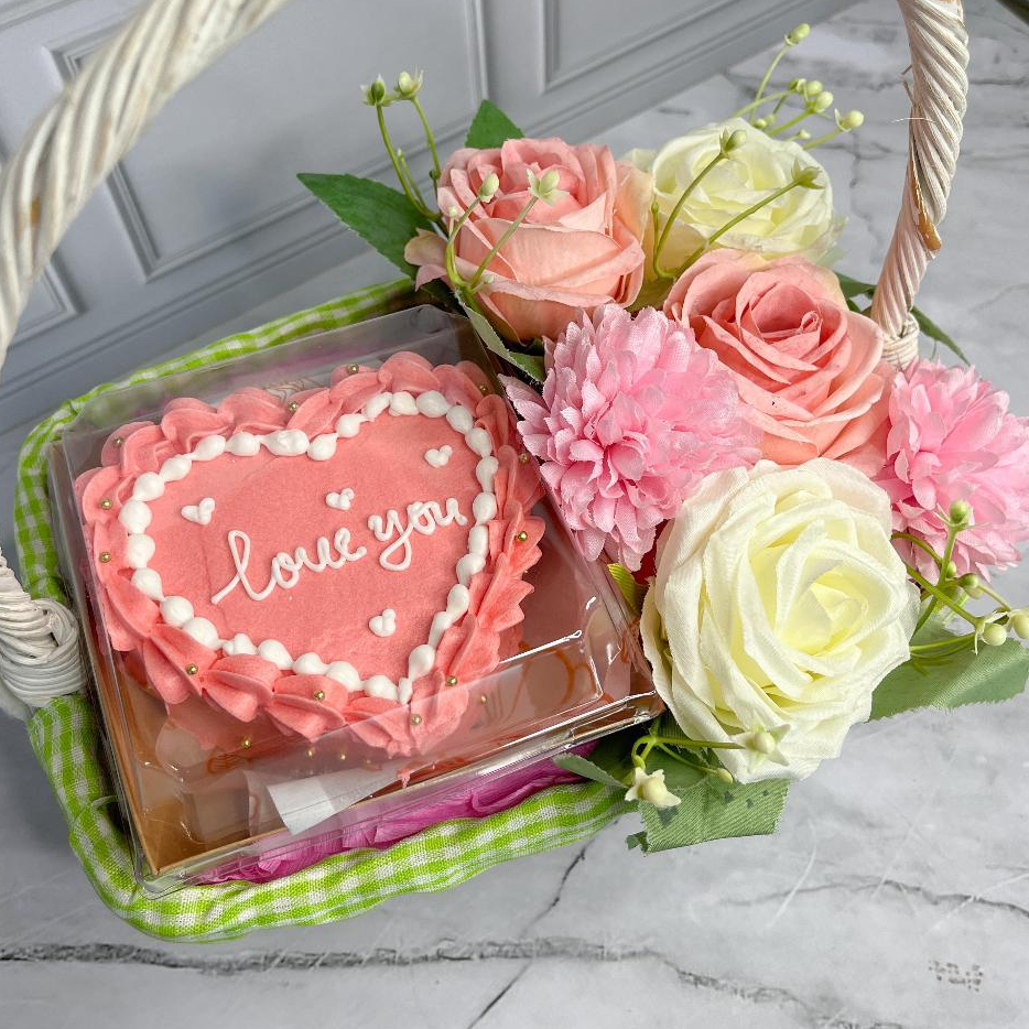 

Valentine 2025/Valentine/Cake Flower Basket/Hampers/Happy Valentine Days/Gift Valentine