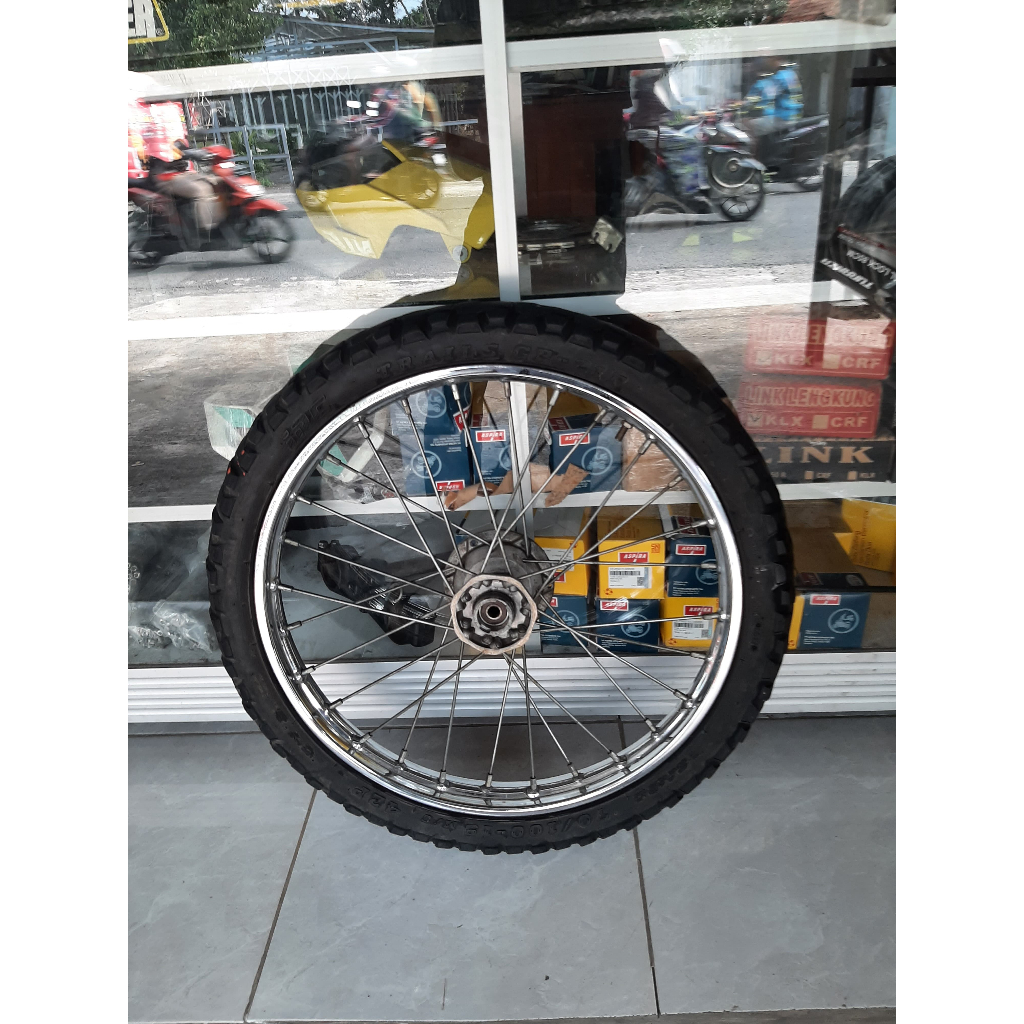 roda depan klx s ring 19 ori velg set klx150g original copotan motor