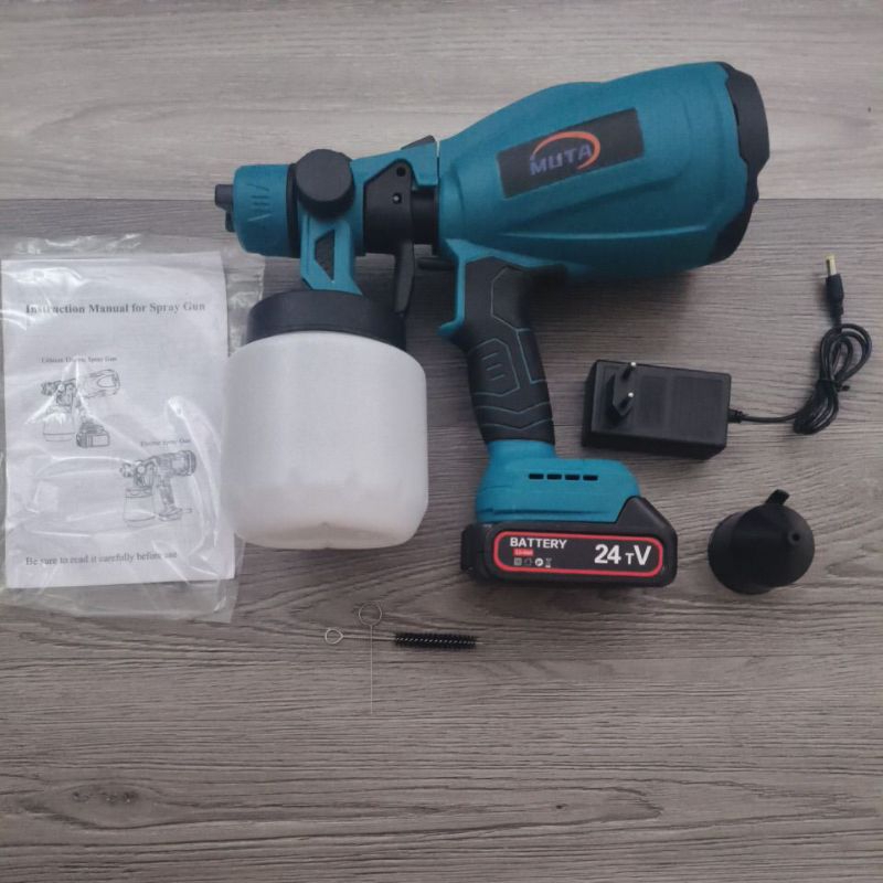 Spray gun cat cordless elektrik sprayer gun mesin cat tembok genggam