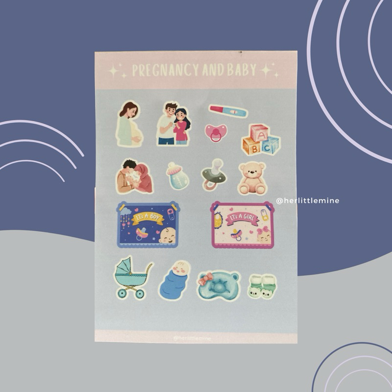 

[HERLITTLEMINE] STICKER FOR JOURNALING. STICKER KISS CUT. EDISI PREGNANCY AND BABY.