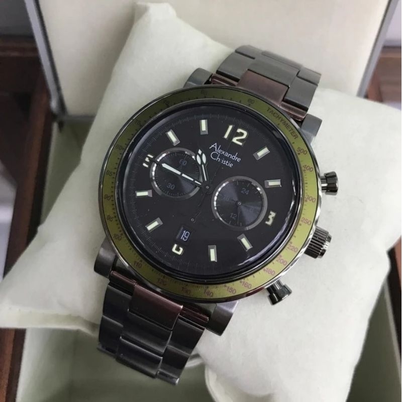 Jam tangan pria Alexandre Christie Ac 6478 rantai Original