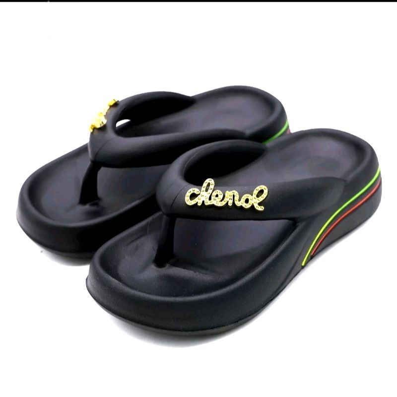 sandal wedges wanita sandal tinggi kadia karet