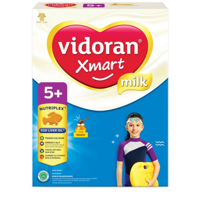 vidoran Xmart 5+ Susu Pertumbuhan Anak 5-12 Tahun Madu 700gr