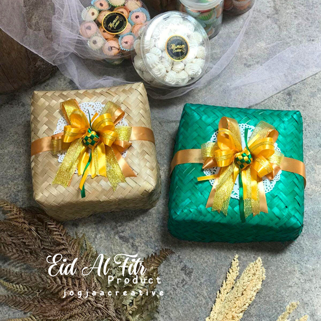 HAMPERS LEBARAN | BESEK WARNA SPESIAL PITA LEBARAN IDUL FITRI / besek makan / besek jogja / besek mu