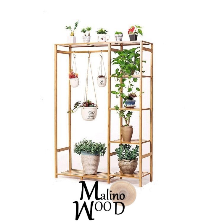 rak buku kayu tanaman gantung baju lemari shelve minimalis scandinavia outdoor RB-01