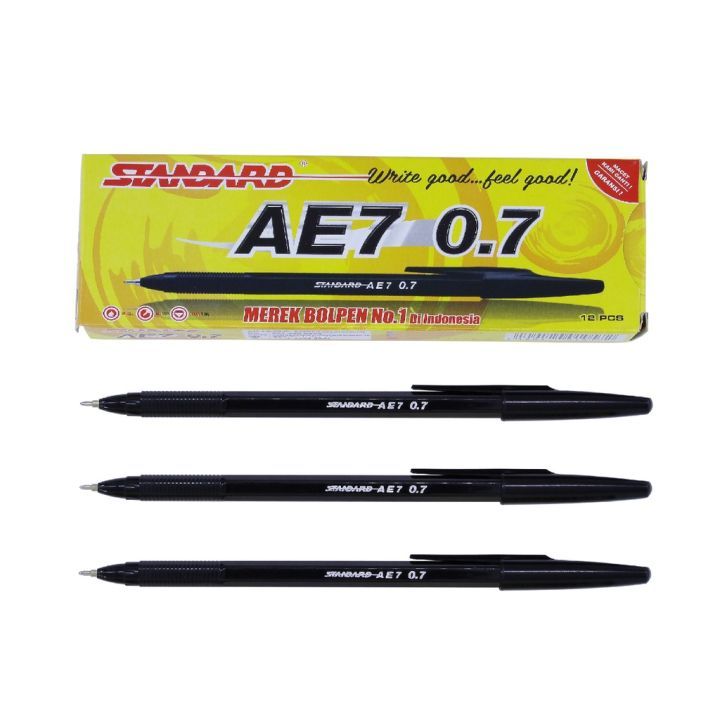 

PEN STANDARD AE7 HITAM & BIRU 1 LUSIN (12 PCS/BUAH)