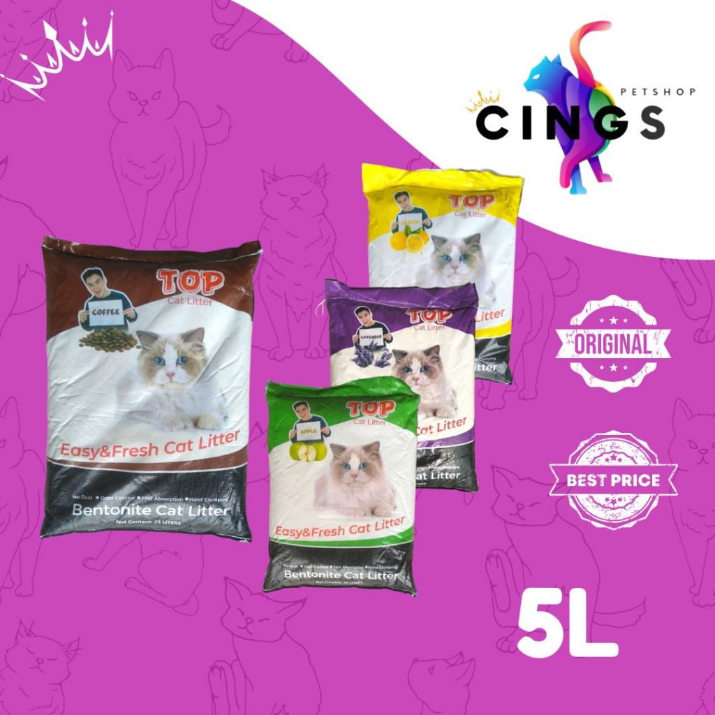 PASIR kucing TOP 5 LITER pasir kucing gumpal wangi TOP
