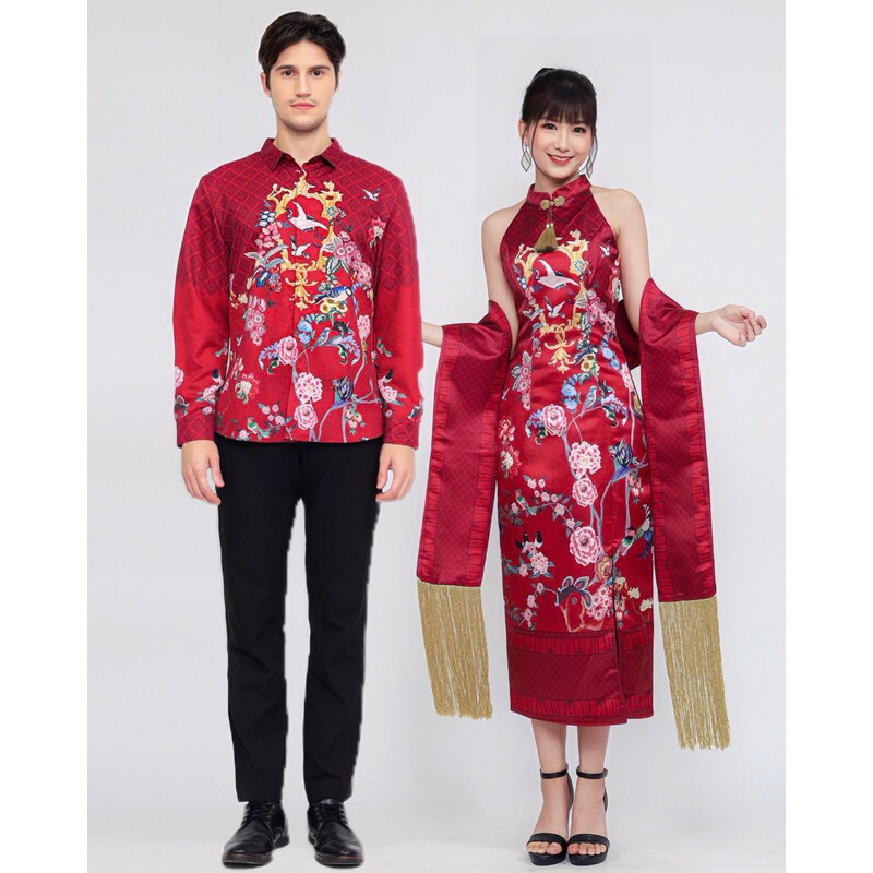 Cheongsam Sangjit Couple Party Dress