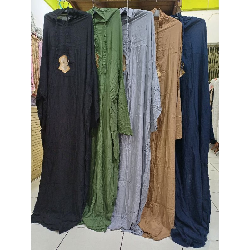 mukena terusan dewasa berbahan katun rayon