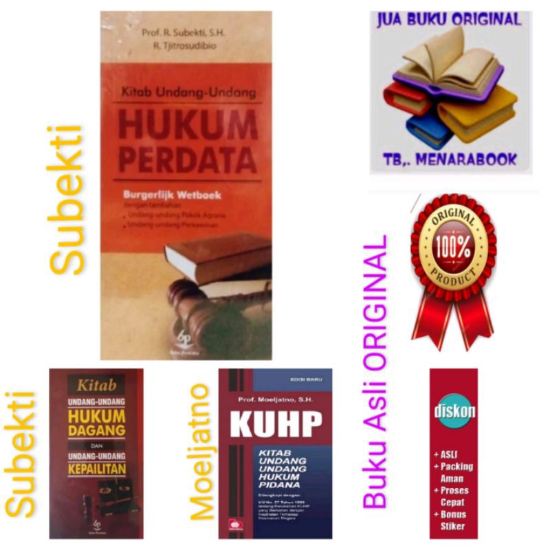 Buku ORIGINAL....    KUHPer , KUHP , KUHD  - R Subekti