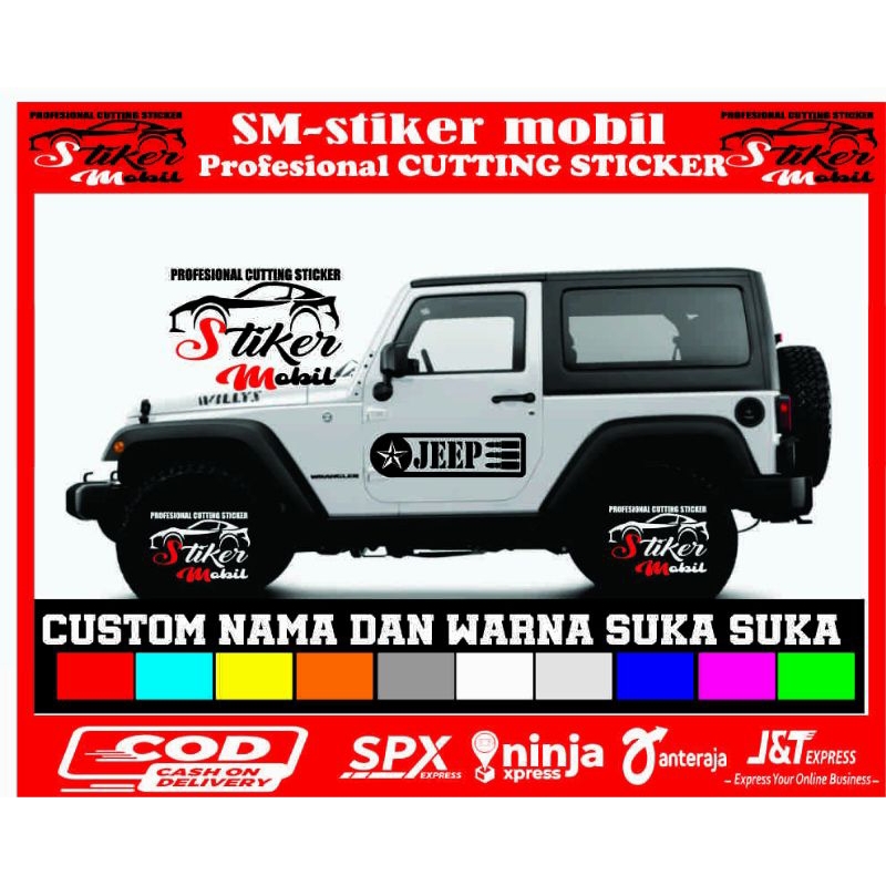 stiker pintu mobil jeep katana jimny dll stiker jeep stiker variasi mobil sticker car