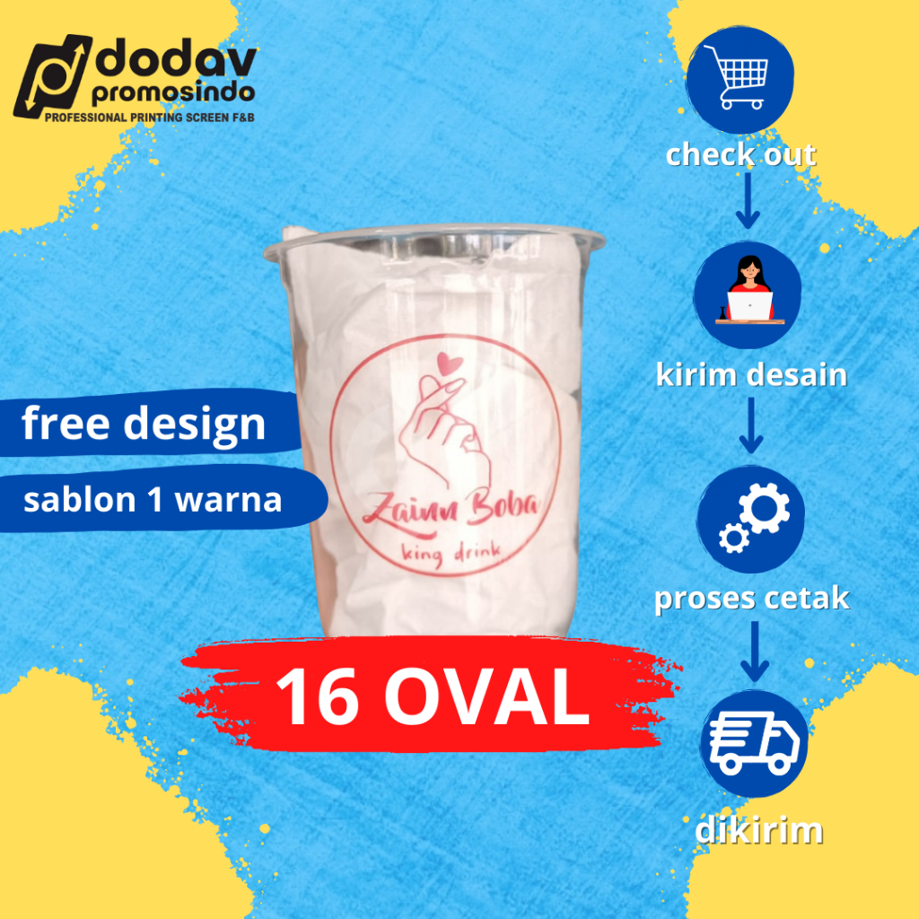 Sablon Cup 16 Oval 8 gram BSM Tebal