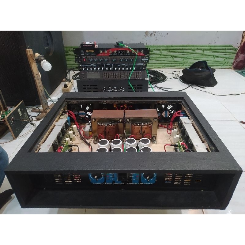 power amplifier 10A ct32 double trafo murni power rakitan box CA10 15" x 4