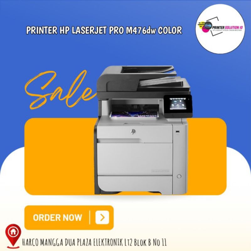 Printer HP LaserJet pro mfp m476fdw color scan copy wifi multifungsi