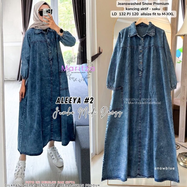 Aleeya 2 Jumbo Midi Dress Original Maritza  Midi Dress Viral 223 ART I7W5