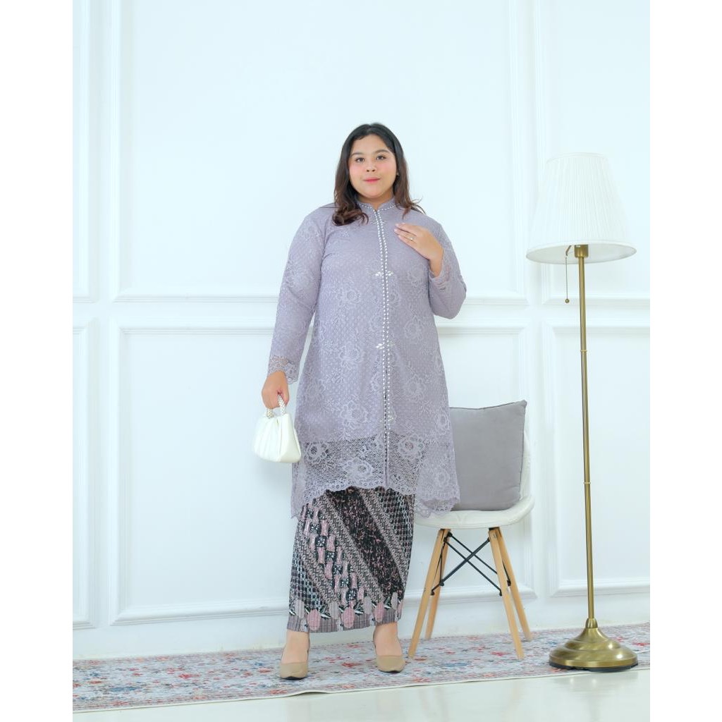 Set kebaya tunik jumbo / Tunik brukat  jumbo / Stelan kebaya tunik / Kebaya tunik brokat payet jumbo