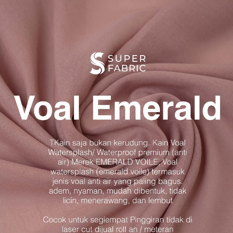0,5 meter Bahan kain Voal ANTI AIR / Waterproof ( EMERALD VOILE )