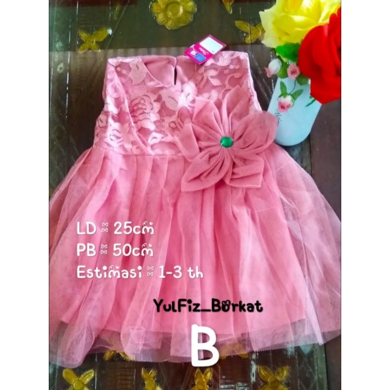 Dress Dres Anak Full Brokat Brukat Tulle / Tile , Baju Muslim Anak Perempuan, Dress Gaun Pesta