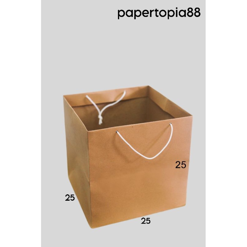 

Paper bag P 25 x L 25 x T 25 Coklat Polos Goodie bag murah