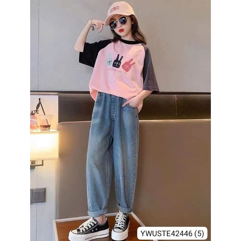 (Sahizzar_store)Setelan Jeans Hone Baby anak perempuan import Premium