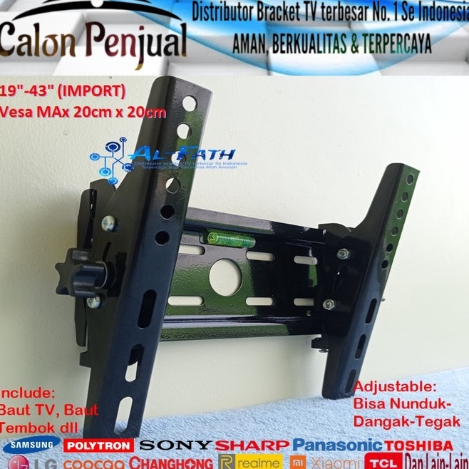 IF Bracket TV POLYTRON 19 sd 43 inch IMPORT QUALITY Garansi 1 cocok
