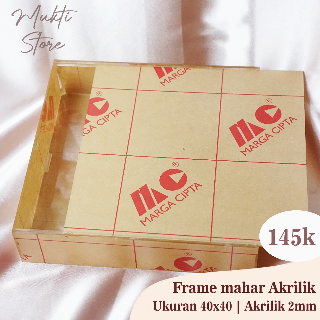 Frame mahar akrilik 40x40x6 Pigura mahar Akrilik, hiasan mahar akrilik