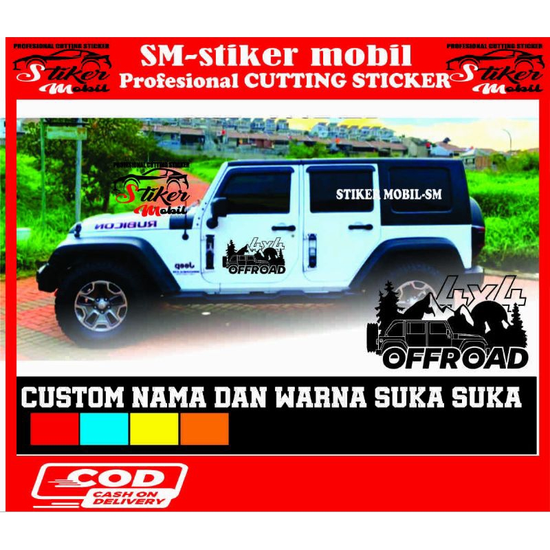 stiker 4x4 offroad stiker mobil jeep katana jimny dll stiker pintu mobil