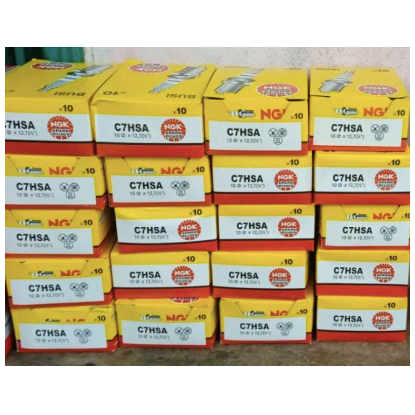 Busi NGK C7HSA 1 KOTAK ISI 10 PCS untuk motor mio, mio soul, soul GT, Grand, SupraX, Jupiter, Vega