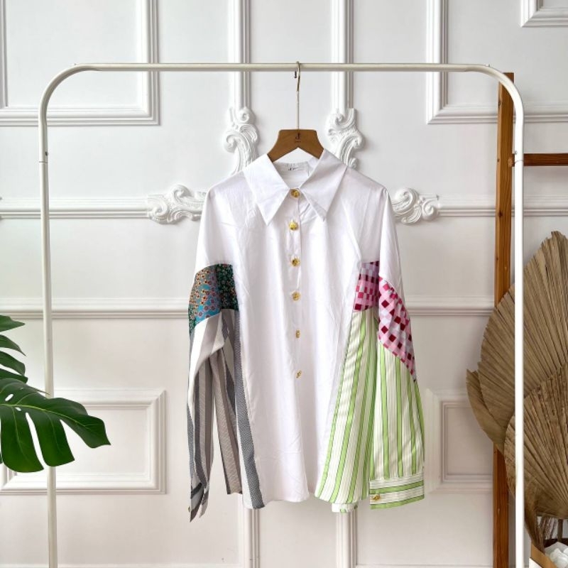 [GROSIR] JR1157 - WINONA WHITE SHIRT (4pcs @ Rp 145.000)