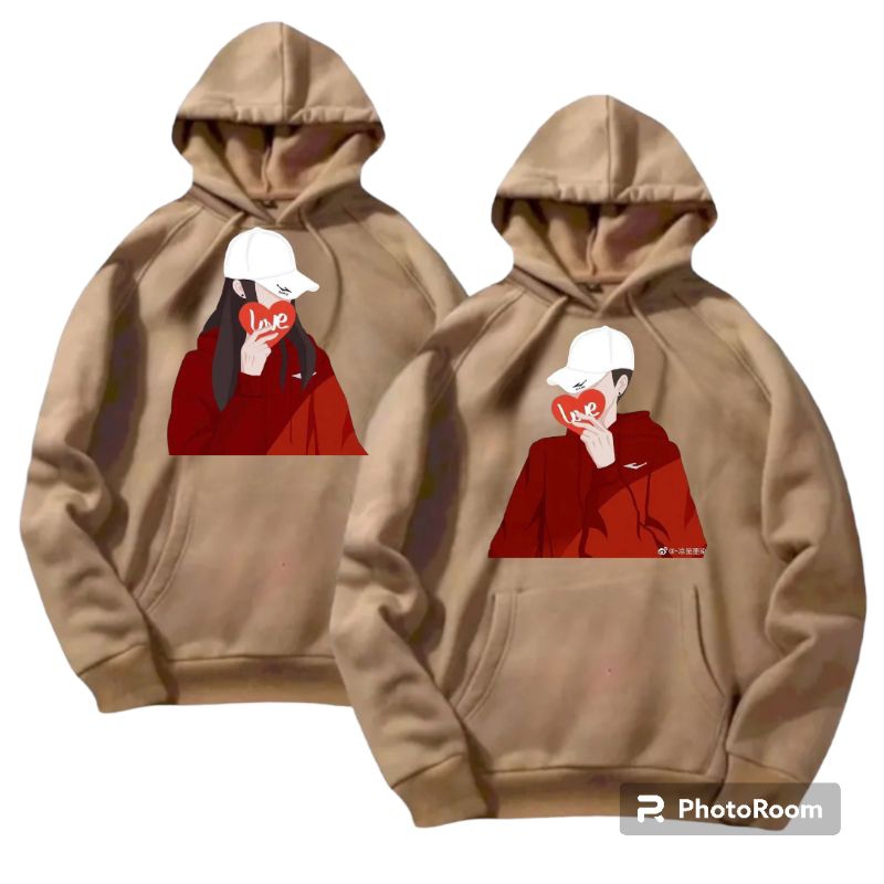 (isi 2pcs) Hoodie couple LOVE MERAH/Hoodie couple pacar/Hoodie couple pasangan terbaru/sweater murah