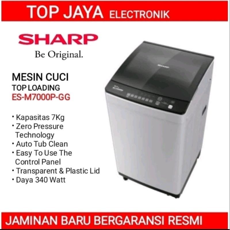MESIN CUCI SHARP 7 KG TOP LOADING/MESIN CUCI TOP LOADING 7 KG SHARP BARU BERGARANSI RESMI