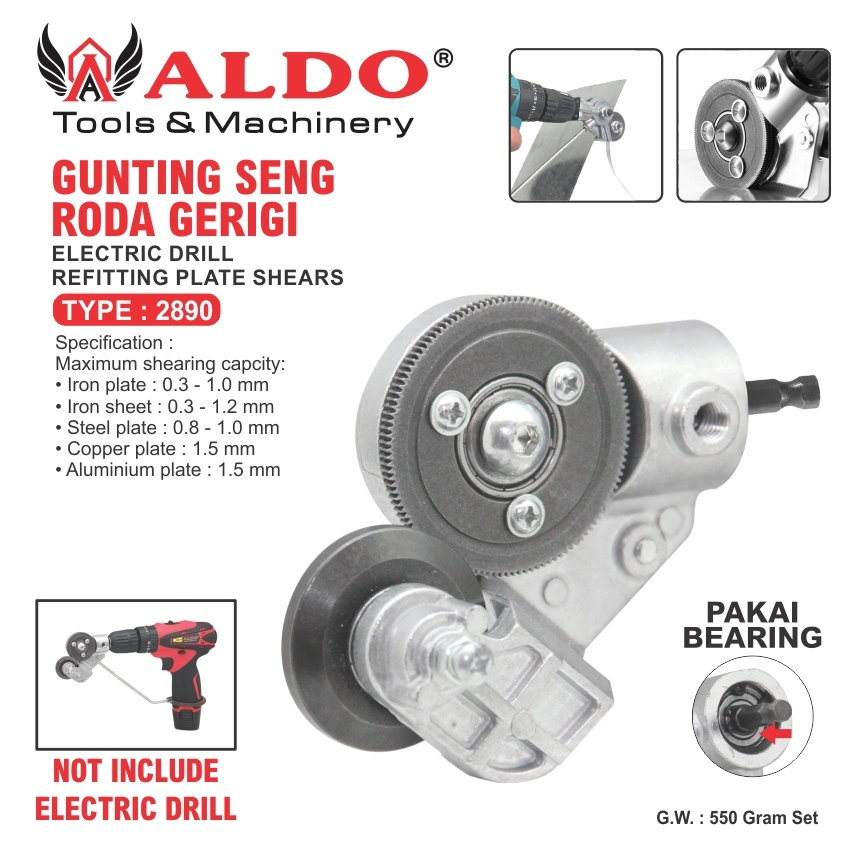 GUNTING SENG RODA GERIGI 2890 / ADAPTOR/ADAPTER MESIN BOR GUNTING ALDO