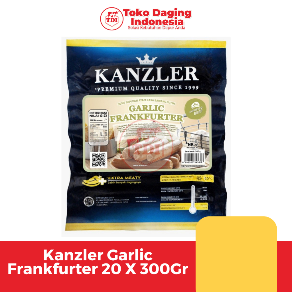 

Kanzler Garlic Frankfurter 20 X 300Gr