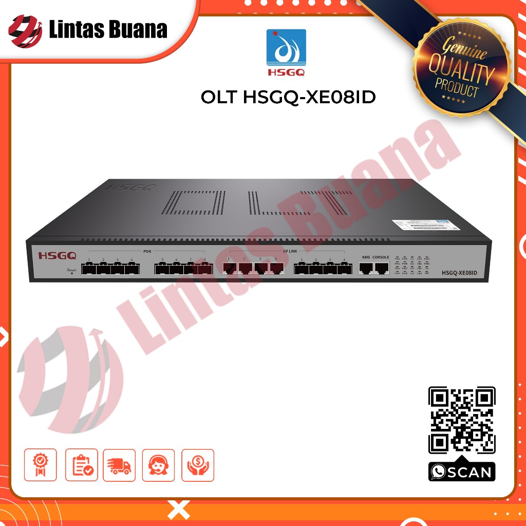 OLT EPON HSGQ XE08 ID  SFP Slots 8*10G SFP+Uplink Slot Power AC+DC
