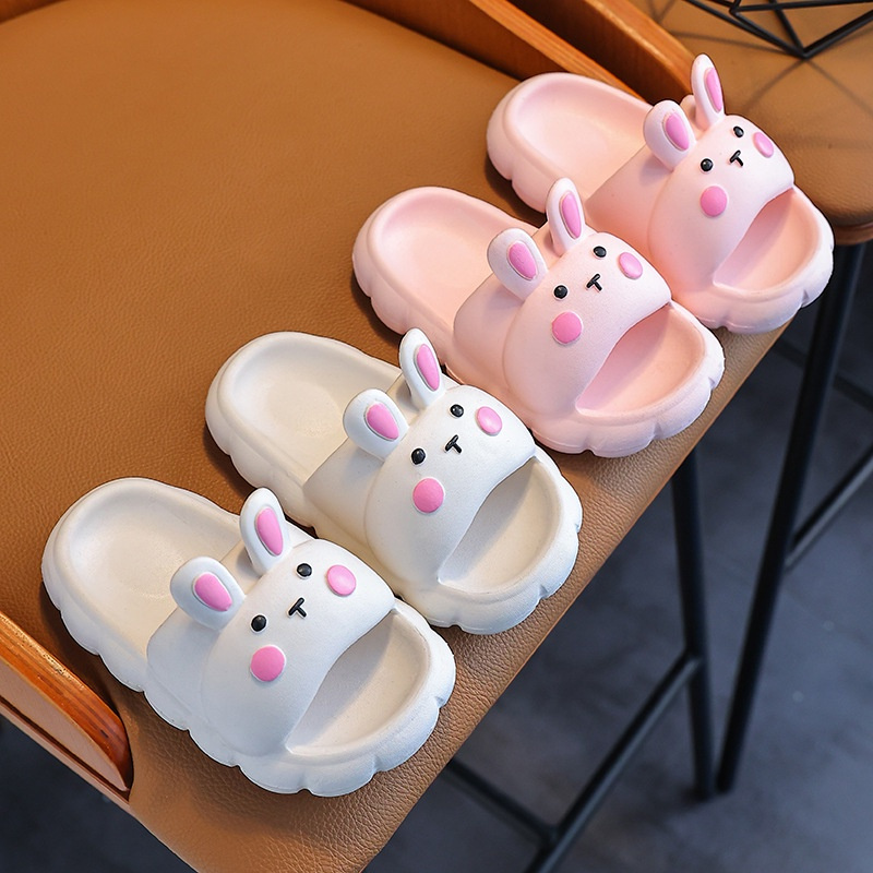 (1-9 TAHUN) SANDAL SLOP CUTE BUNNY CEWEK MOTIF RABBIT SENDAL ANAK BALITA BAHAN KARET ANTISLIP WARNA 